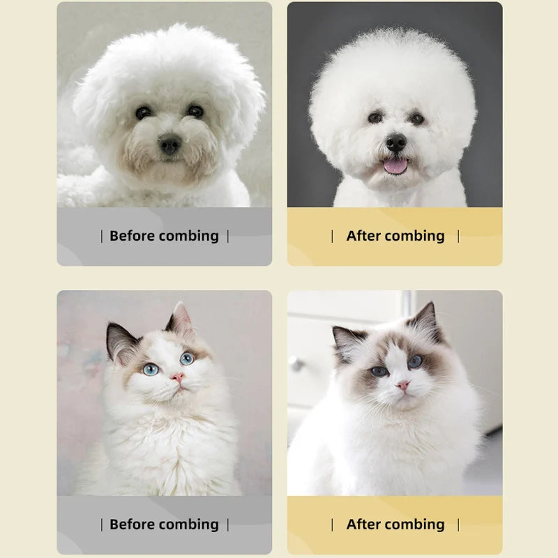 Cat Brush Stainless Steel Combs for Dog Hair Cleaning Dog Brush Pet Hair Remover Massage Comfortable Handle Brushes Pet Grooming