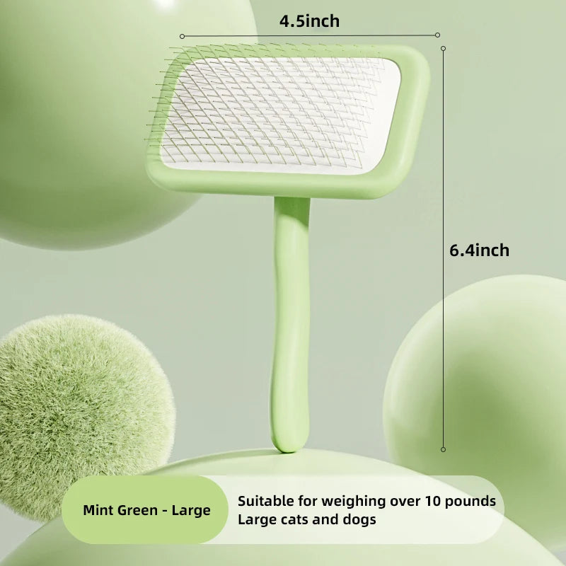 Cat Brush Stainless Steel Combs for Dog Hair Cleaning Dog Brush Pet Hair Remover Massage Comfortable Handle Brushes Pet Grooming