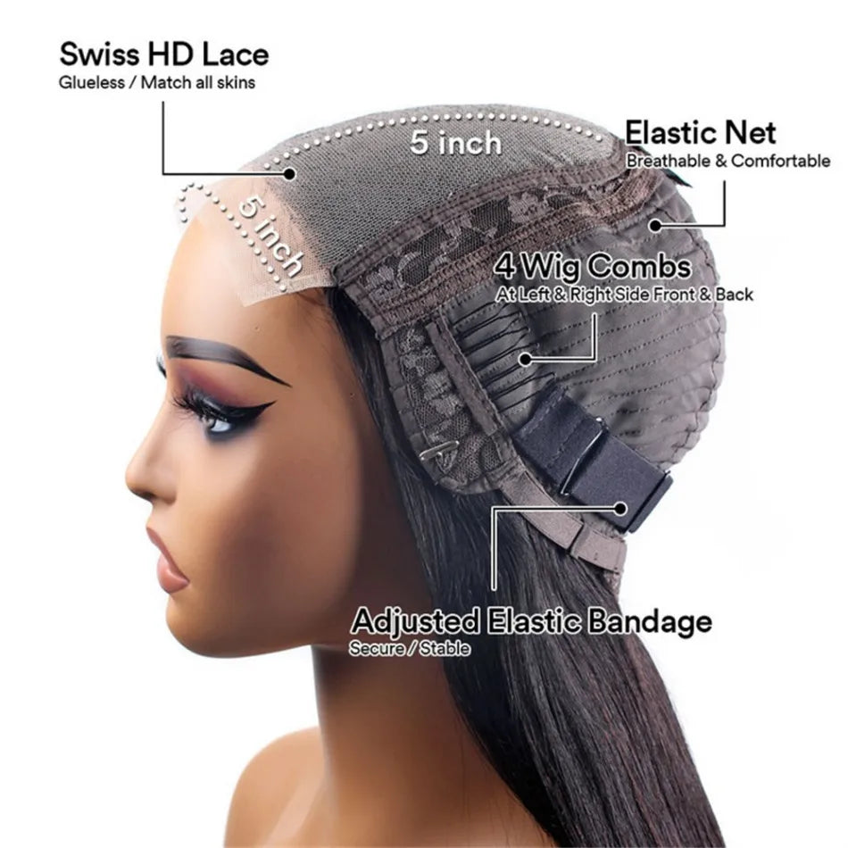 Wear And Go Glueless Highlight Bob Wig Human Hair 5X5 Brazilian Wigs Original Curly Short 427 Honey Blonde Deep Wave Frontal Wig