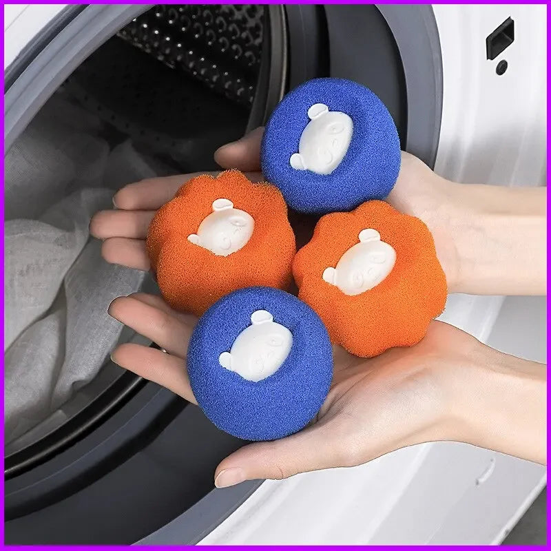 Reusable Pet Hair Remover Laundry Balls Sponge Cleaning Balls Washing Machine Lint Catcher For Cat Dog Fur Household Filter