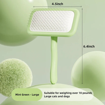 Cat Brush Stainless Steel Combs for Dog Hair Cleaning Dog Brush Pet Hair Remover Massage Comfortable Handle Brushes Pet Grooming
