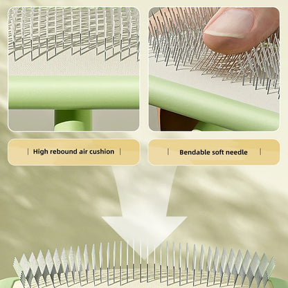 Cat Brush Stainless Steel Combs for Dog Hair Cleaning Dog Brush Pet Hair Remover Massage Comfortable Handle Brushes Pet Grooming