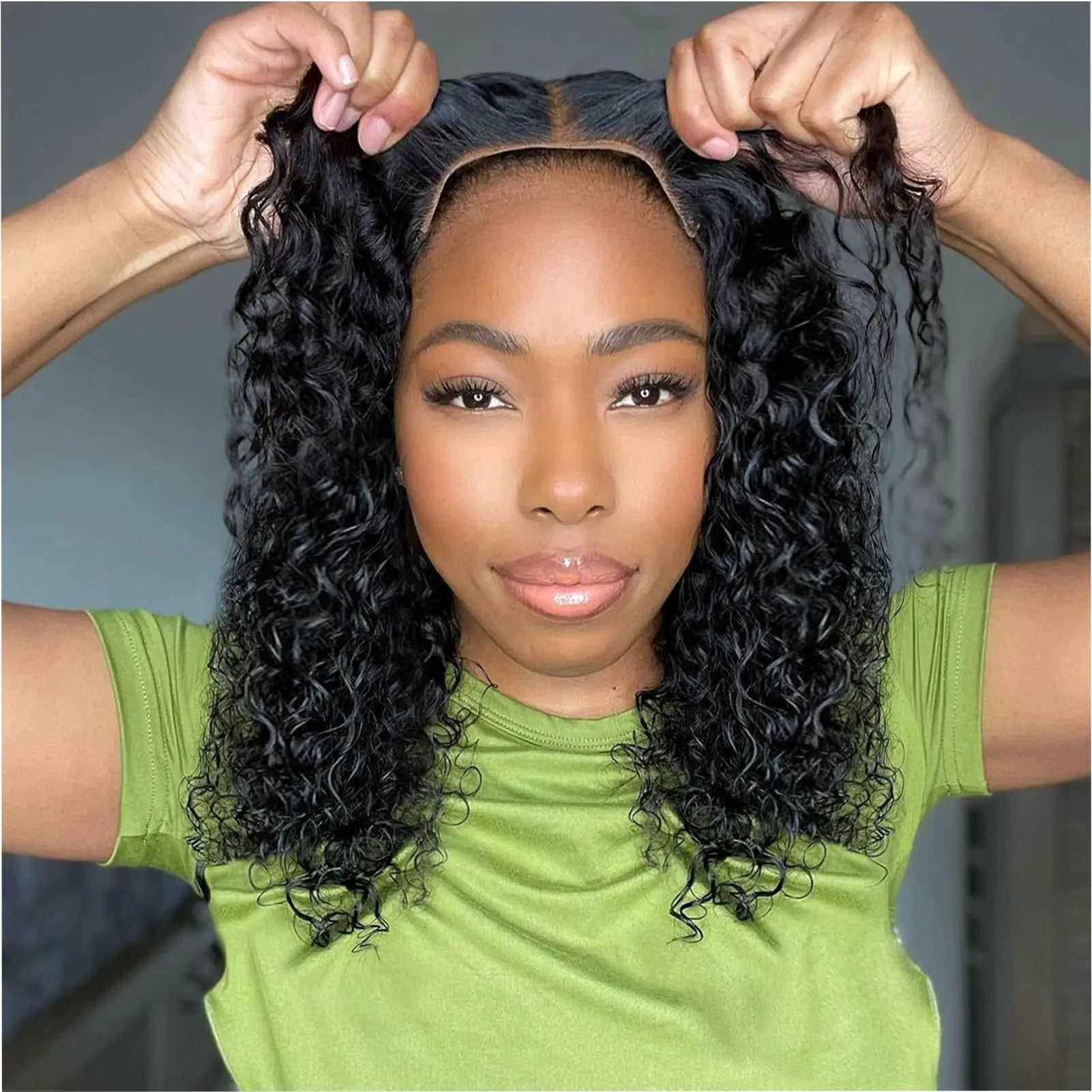 Wear And Go Glueless Highlight Bob Wig Human Hair 5X5 Brazilian Wigs Original Curly Short 427 Honey Blonde Deep Wave Frontal Wig