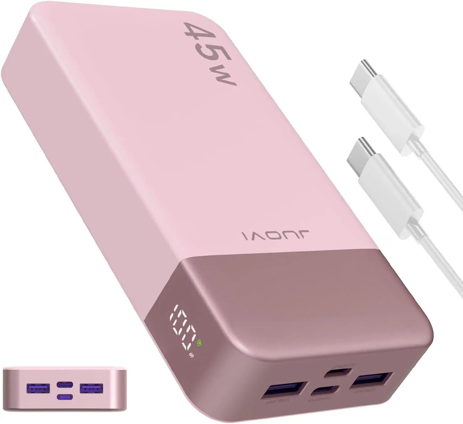 JUOVI Powerbank 20000mAh 45W Fast Charge Power Bank, Super Fast Charging Portable Charger with LED Display for iPhone 17 16 15