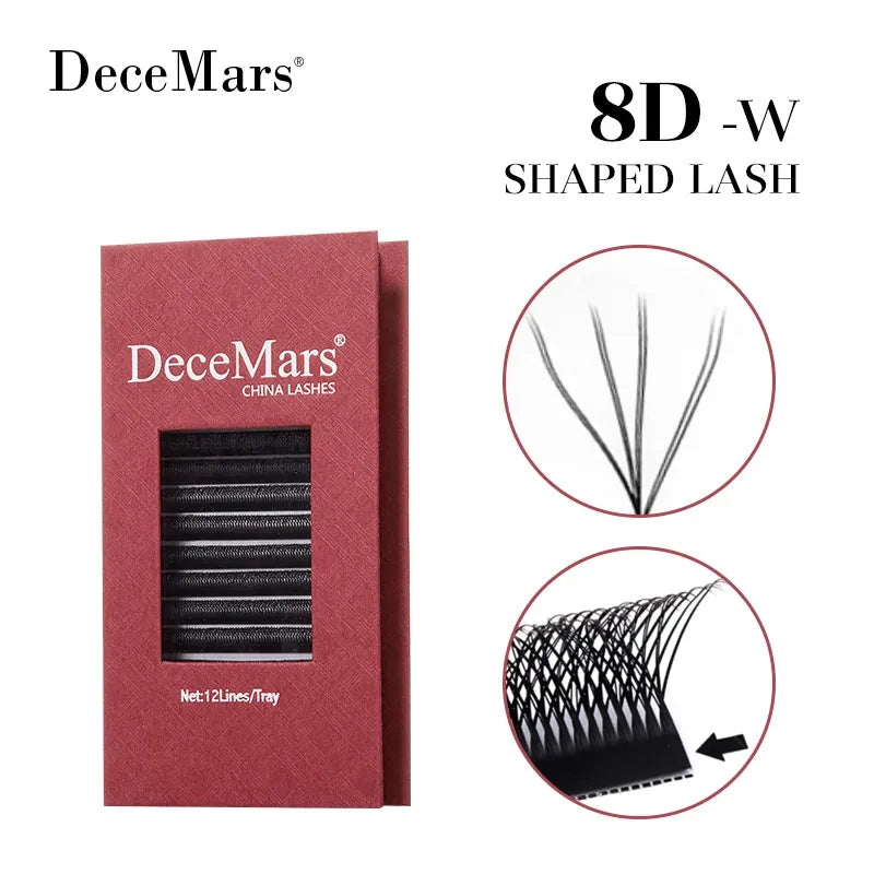 DeceMars 8D W Shape Eyelash Extensions 12 Lines Per Tray