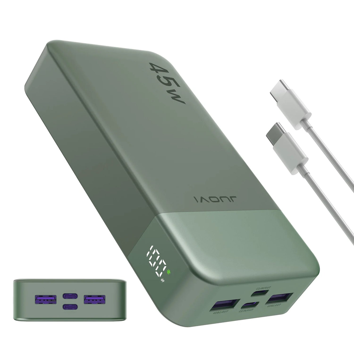 JUOVI Powerbank 20000mAh 45W Fast Charge Power Bank, Super Fast Charging Portable Charger with LED Display for iPhone 17 16 15