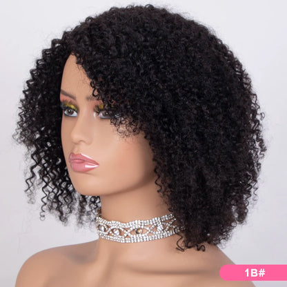 Rebecca  Highlight  Afro Kinky Curly Human Hair Wigs Human Hair Wig With Bangs Colored Brazilian Curly Bob machine made Wig